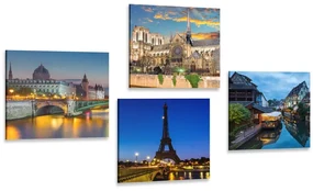 Set tablouri Parisul de noapte romantic