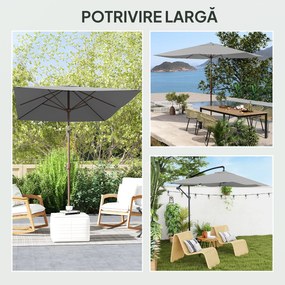 Outsunny Copertină de Rezervă pentru Umbrelă cu Ventilație în Partea Superioară, 300x200 cm, Verde | Aosom Romania