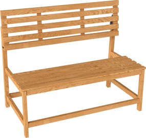 Outsunny Bancă de grădină 2 locuri din lemn, rezistentă la intemperii, șezut rezistent la UV, spătare convertibile 110x61x89cm, Teak | Aosom Romania