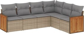 vidaXL Set canapele de grădină cu perne, 6 piese, bej, poliratan