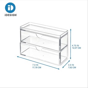 Organizator de baie pentru dischete demachiante Crystalline – iDesign/The Home Edit