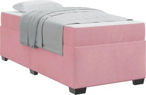 vidaXL Cadru de pat cu saltea Roz 80 x 200 cm țesătură