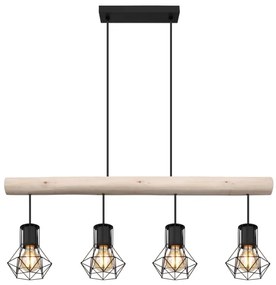 Lustră pe cablu PRISKA 4xE27/40W/230V Globo 54017-4H3