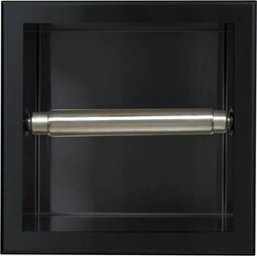 Suport hartie igienica incastrat Balneo Wall-Box negru periat