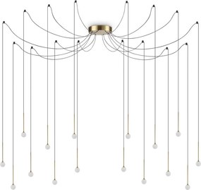 Ideal Lux - Lustră LED LUCCIOLA cu cablu, 16xLED/16W/230V, CRI 90, model spider, alamă