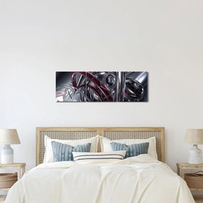 Tabloul cu abstracție gri (cu ceas) (90x30 cm)