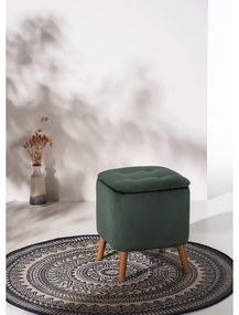 Taburet verde cu tapițerie din catifea – Wenko