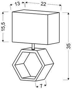 Lampă de masă VIDAL 1xE27/40W/230V gri