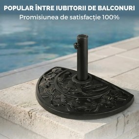 Suport pentru umbrelă SUMMER, semicircular, negru Deuba