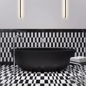 Omnires Shell M+ cada freestanding 148x75 cm ovala negru SHELL148WWBLV