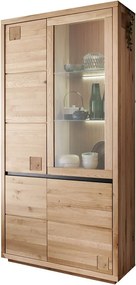Vitrină lemn masiv Urban Loft II, 103 × 40 × 205 cm - stanga