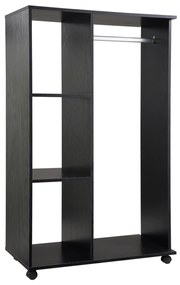 Dulap HOMCOM pentru haine Dulap de depozitare mobil din panouri de particule negru | Aosom Romania