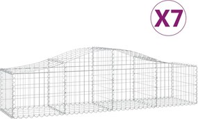 vidaXL Coșuri gabion arcuite 7 buc, 200x50x40/60 cm, fier galvanizat