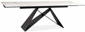 Masa Extensibila Westin III alba STATUARIO VENATO/negru mat L160-240 cm