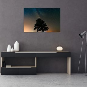 Tablou cu cerul nocturn și copaci (90x60 cm)