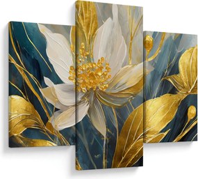 Tablou - Pictura de flori de aur (90x60 cm)