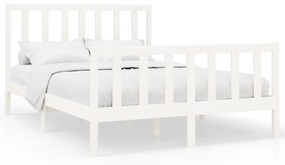 3106709 vidaXL Cadru de pat King Size, alb, 150x200 cm, lemn masiv de pin
