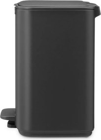 Cos de gunoi Brabantia Bo Pedal 1010132, 7 l, Inchidere lenta, Baza cauciucata, Finisaj mineral, Gri inchis