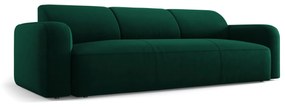 Canapea Greta cu 3 locuri si tapiterie din catifea, verde inchis