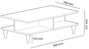 Măsuță de cafea DIAMOND maro/neagră