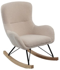 Fotoliu de copii bej balansoar cu tapițerie din țesătură bouclé Rocky – Vipack