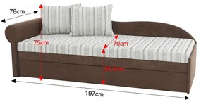 Divan extensibil, maro/bej/auriu/model, stânga, AGA D