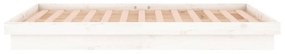Cadru de pat cu LED, alb, 160x200 cm, lemn masiv Alb, 160 x 200 cm