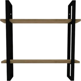 Raft BUBA, stejar/negru, PAL melaminat, 70x22x70 cm