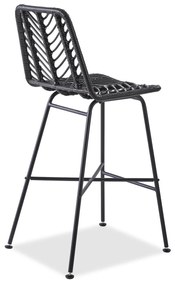 Scaun de bar din ratan negru ESPO 97