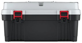 Cutie pentru scule cu maner metalic 58,6 x 29,6 x 30,5 cm, organizatoare, gri