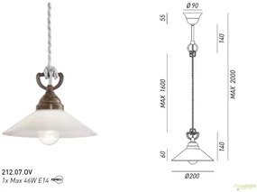 Lustra, Pendul rustic fabricat manual diametru 20cm Tabia 212.07.OV