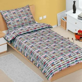 Bellatex Lenjerie de pat din bumbac pentru copiiJunior Formula gri, 140 x 200 cm, 70 x 90 cm