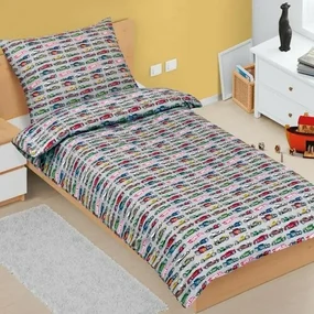 Bellatex Lenjerie de pat din bumbac pentru copiiJunior Formula gri, 140 x 200 cm, 70 x 90 cm