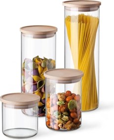 Recipient din sticlă Simax 5132 cu capac din lemn,1,8 l