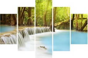 Tablou cu cascada Huai Mae Kamin în pădure (150x105 cm)