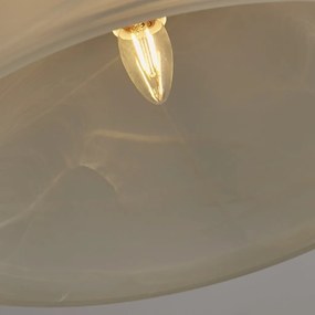 Lustra/Pendul design clasic Belle argintiu/alabastru