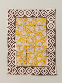 Set 4 protectii pentru masa, din bumbac, Blockprint
