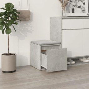 Cutie cu sertar, gri beton, 40,5x40x40 cm, lemn compozit Gri beton, 1