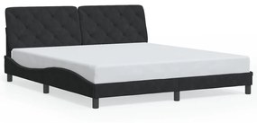 3207937 vidaXL Cadru de pat cu tăblie, negru, 180x200 cm, catifea