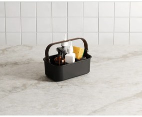 Organizator de baie negru din plastic reciclat Bellwood – Umbra