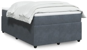 vidaXL Pat box spring cu saltea, gri închis, 120x190 cm, catifea