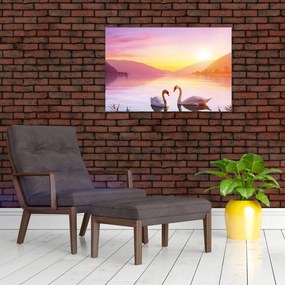 Tablou - Lebăde îndrăgostite (90x60 cm)