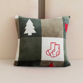 Fata de perna din microplus CHRISTMAS SOCKS 45x45 cm, verde