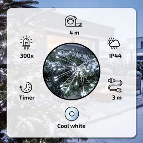 BRILAGI - LED șir luminos de exterior pentru Crăciun 300xLED 7m IP44 alb rece efect de artificii