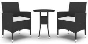 3058458 vidaXL Set mobilier de grădină, 3 piese, poliratan