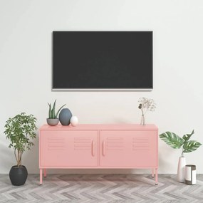 Comoda TV, roz, 105x35x50 cm, otel 1, Roz