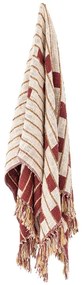 Pătură roșie/bej din amestec de bumbac 130x160 cm Cang – Bloomingville