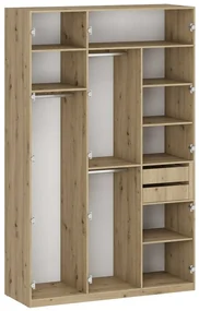 Corp dulap Unity - 150 cm, pentru haine, stejar artisan