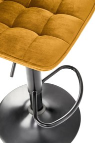 Scaun de bar H95 velvet mustariu