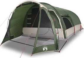 vidaXL Cort de familie tunel pentru 8 persoane, verde, impermeabil